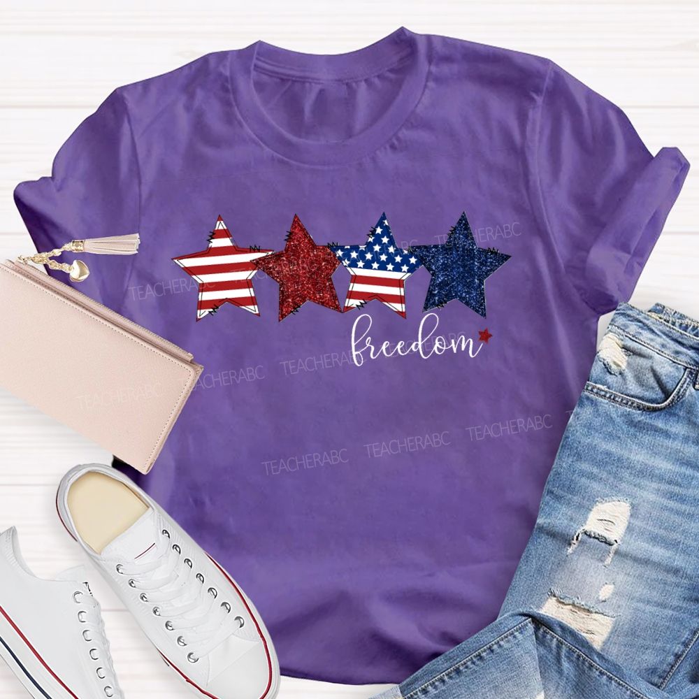 Strip Star Freedom Teacher T-shirt