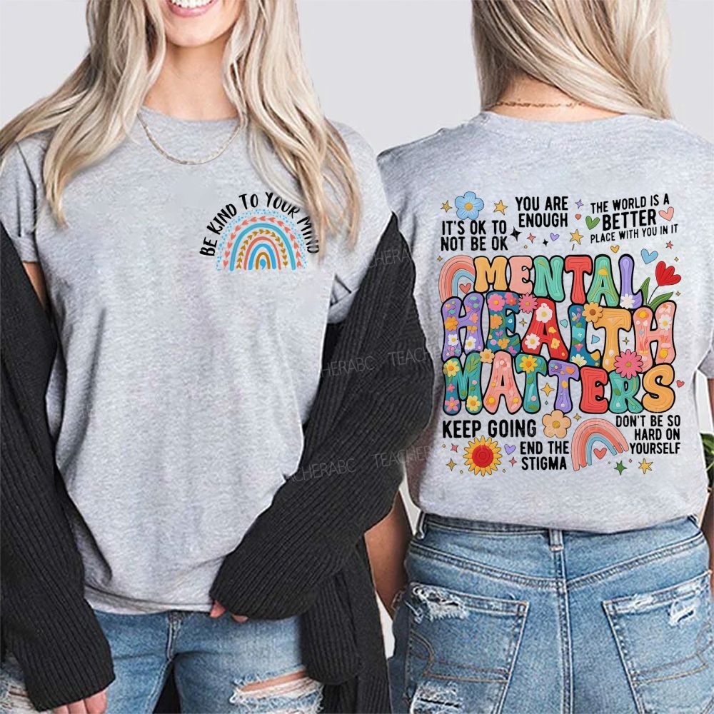 It's Ok To Not Be Ok You Are Enough Double Printed T-shirt