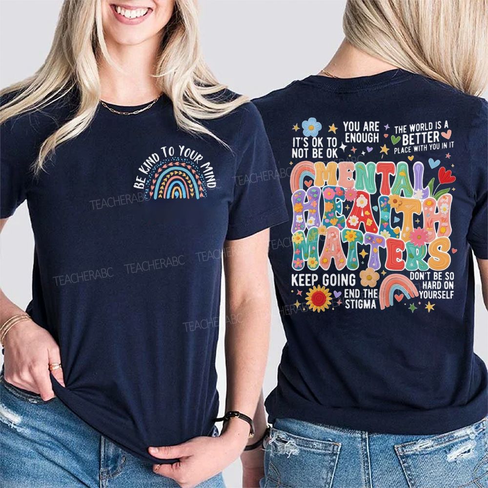 It's Ok To Not Be Ok You Are Enough Double Printed T-shirt