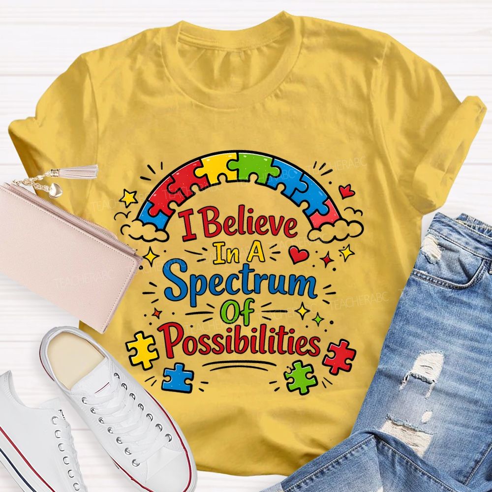 I Believe In A Spectrum Of Possibilities Puzzle Teacher T-shirt
