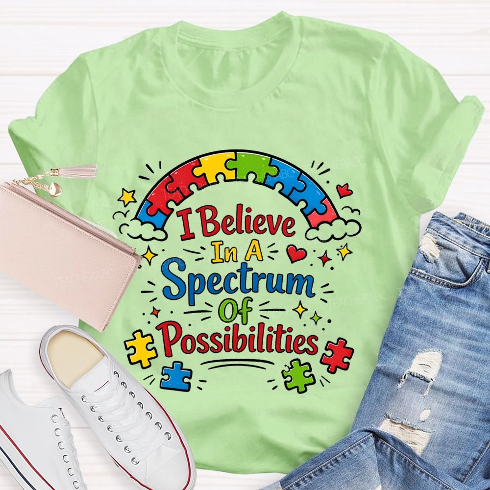 I Believe In A Spectrum Of Possibilities Puzzle Teacher T-shirt
