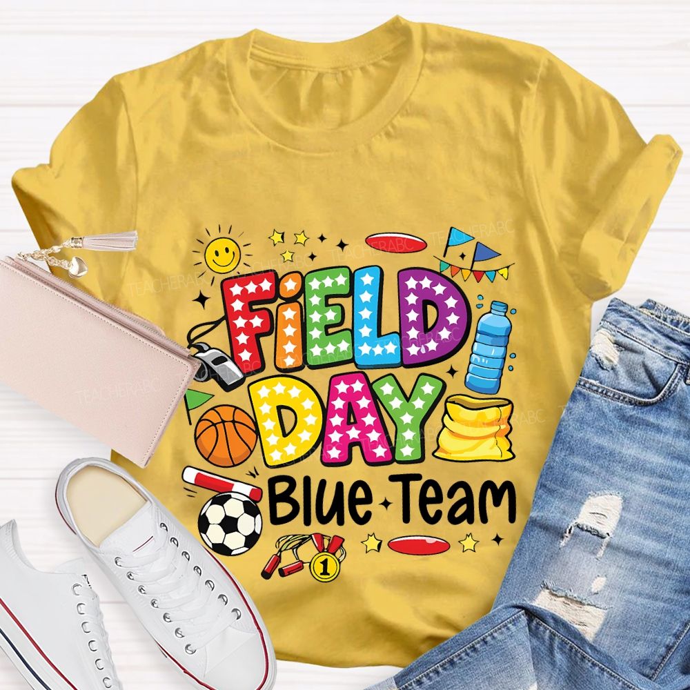 Personalized Team Name Field Day Various Ball Games Teacher T-shirt