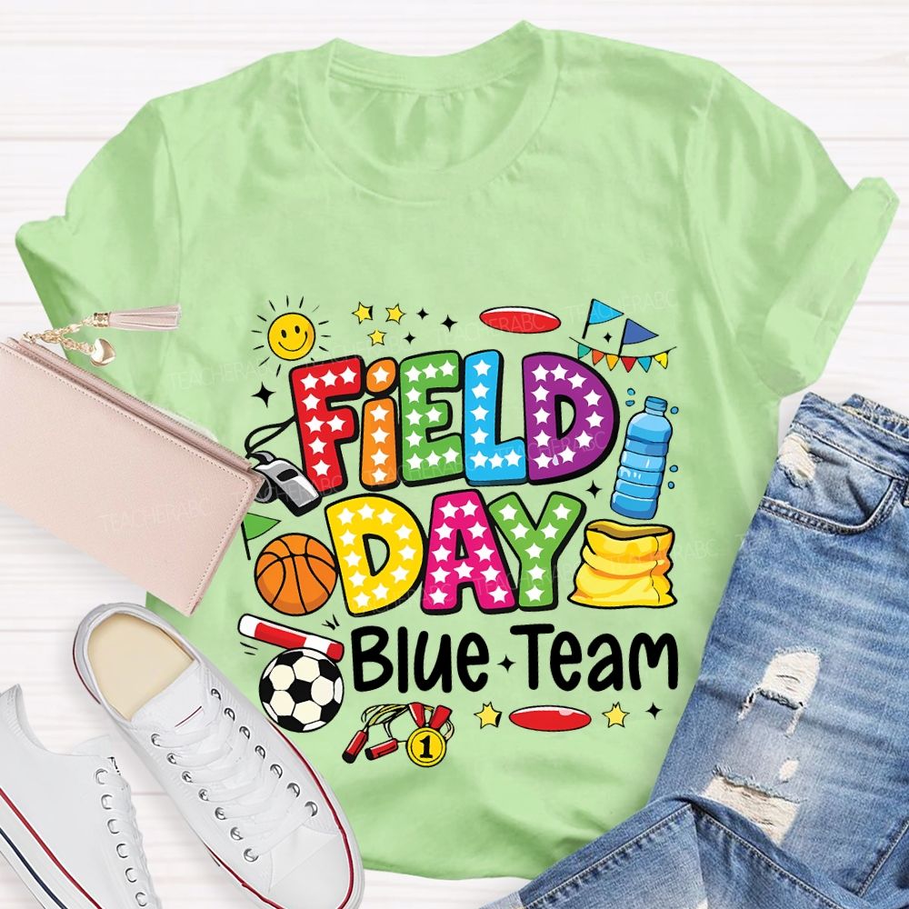 Personalized Team Name Field Day Various Ball Games Teacher T-shirt