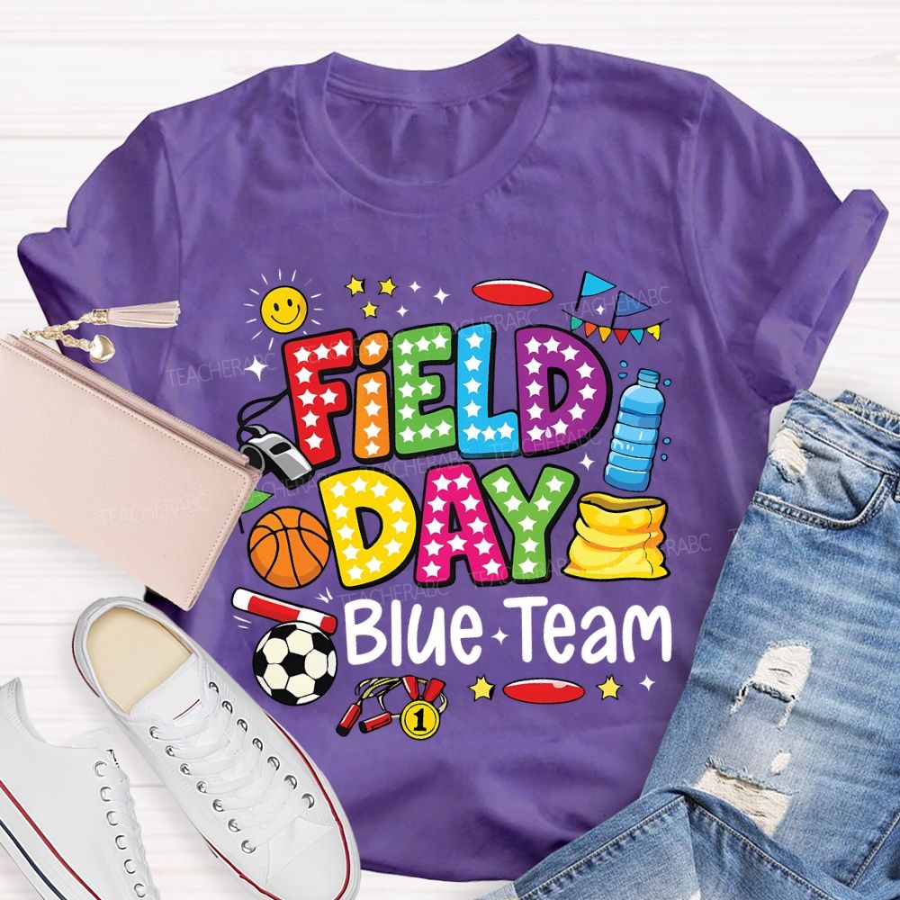 Personalized Team Name Field Day Various Ball Games Teacher T-shirt