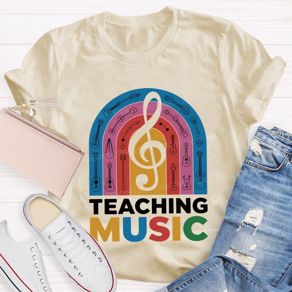 Music Teacher Colorful Notes Teacher T-shirt