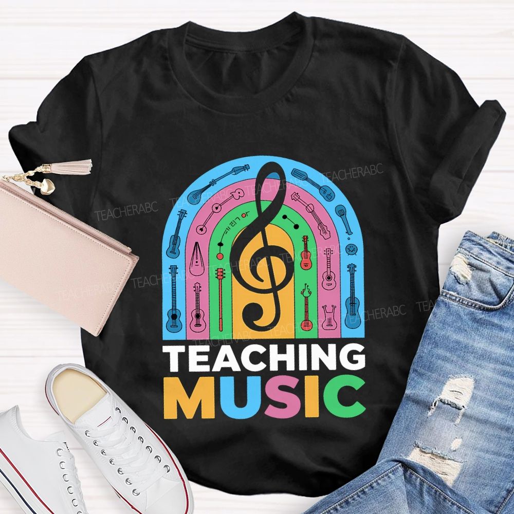 Music Teacher Colorful Notes Teacher T-shirt