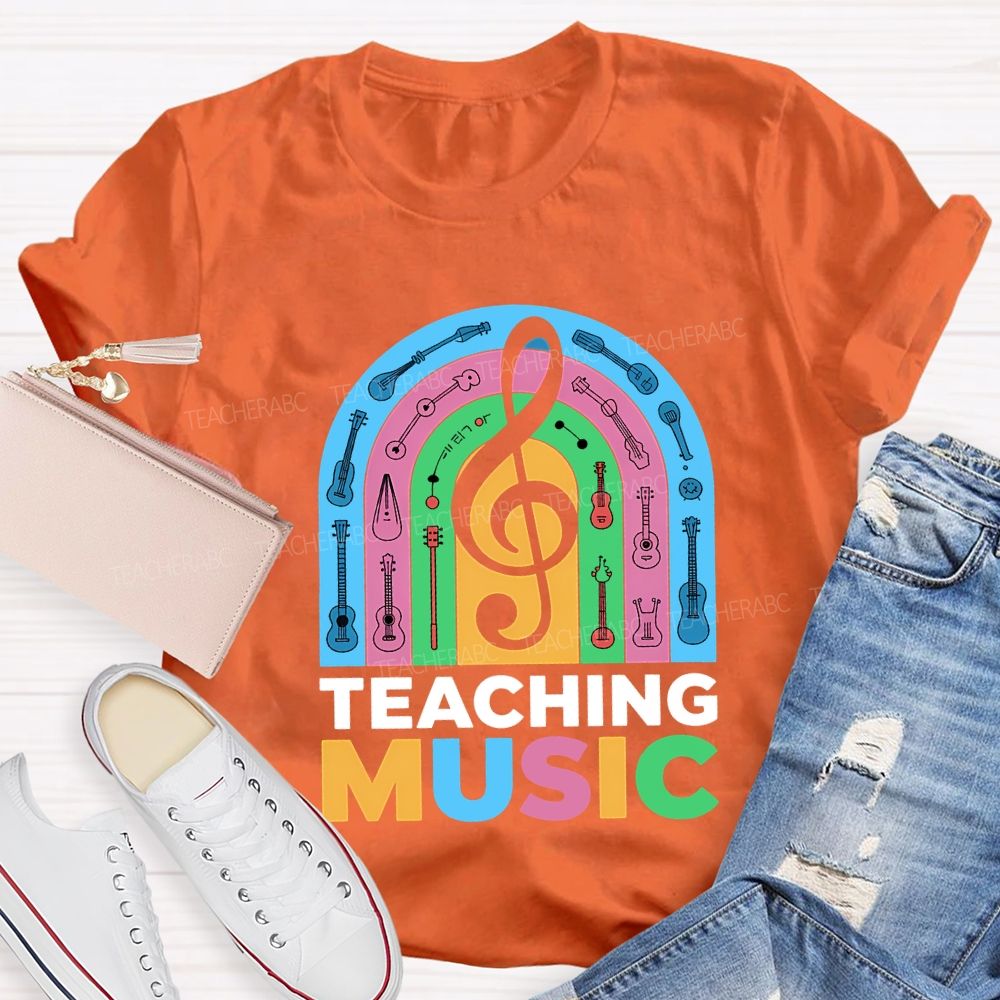 Music Teacher Colorful Notes Teacher T-shirt