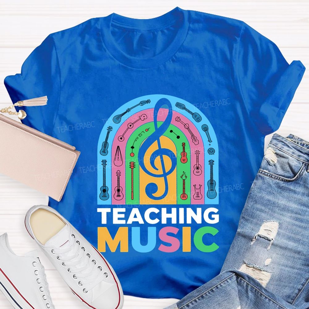 Music Teacher Colorful Notes Teacher T-shirt