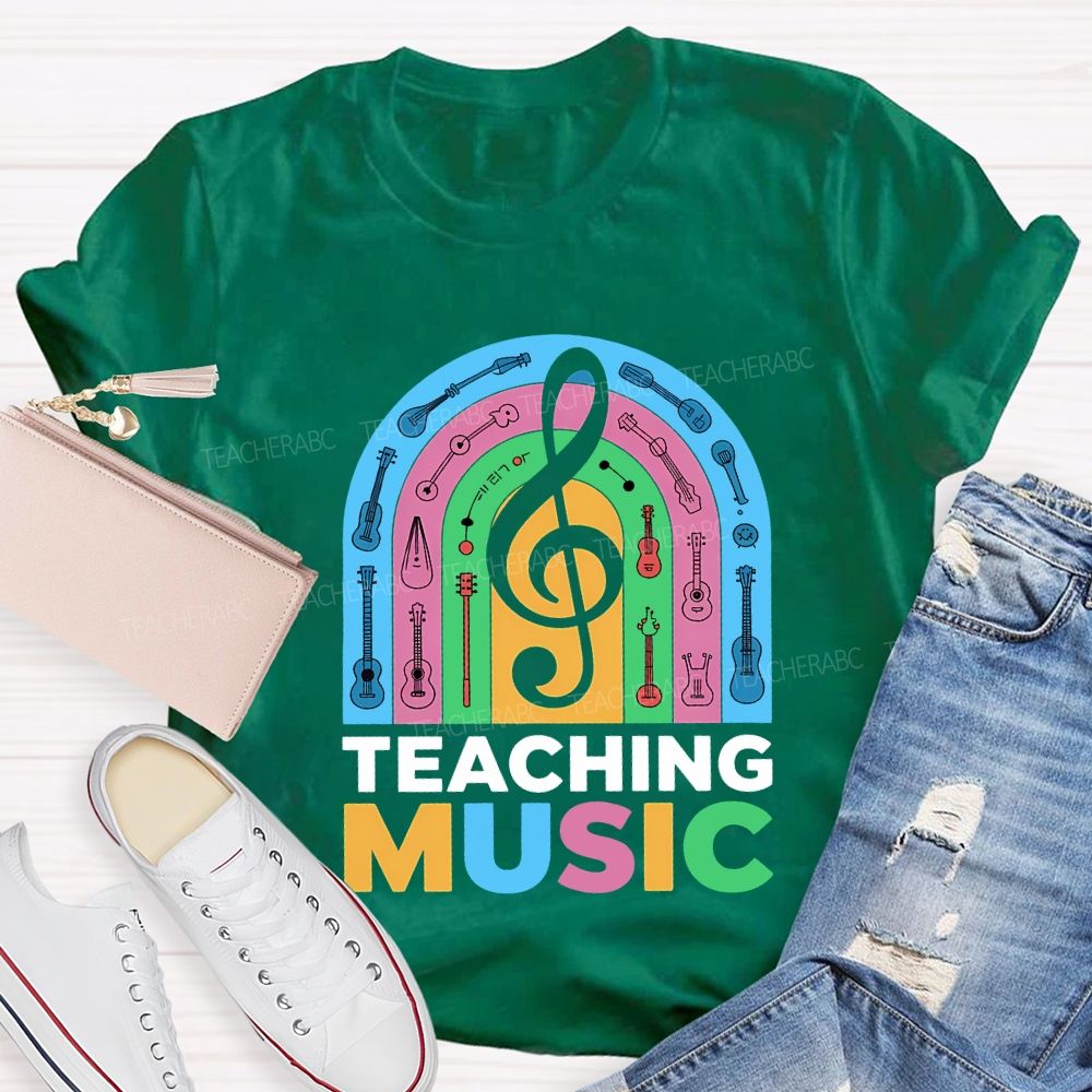 Music Teacher Colorful Notes Teacher T-shirt