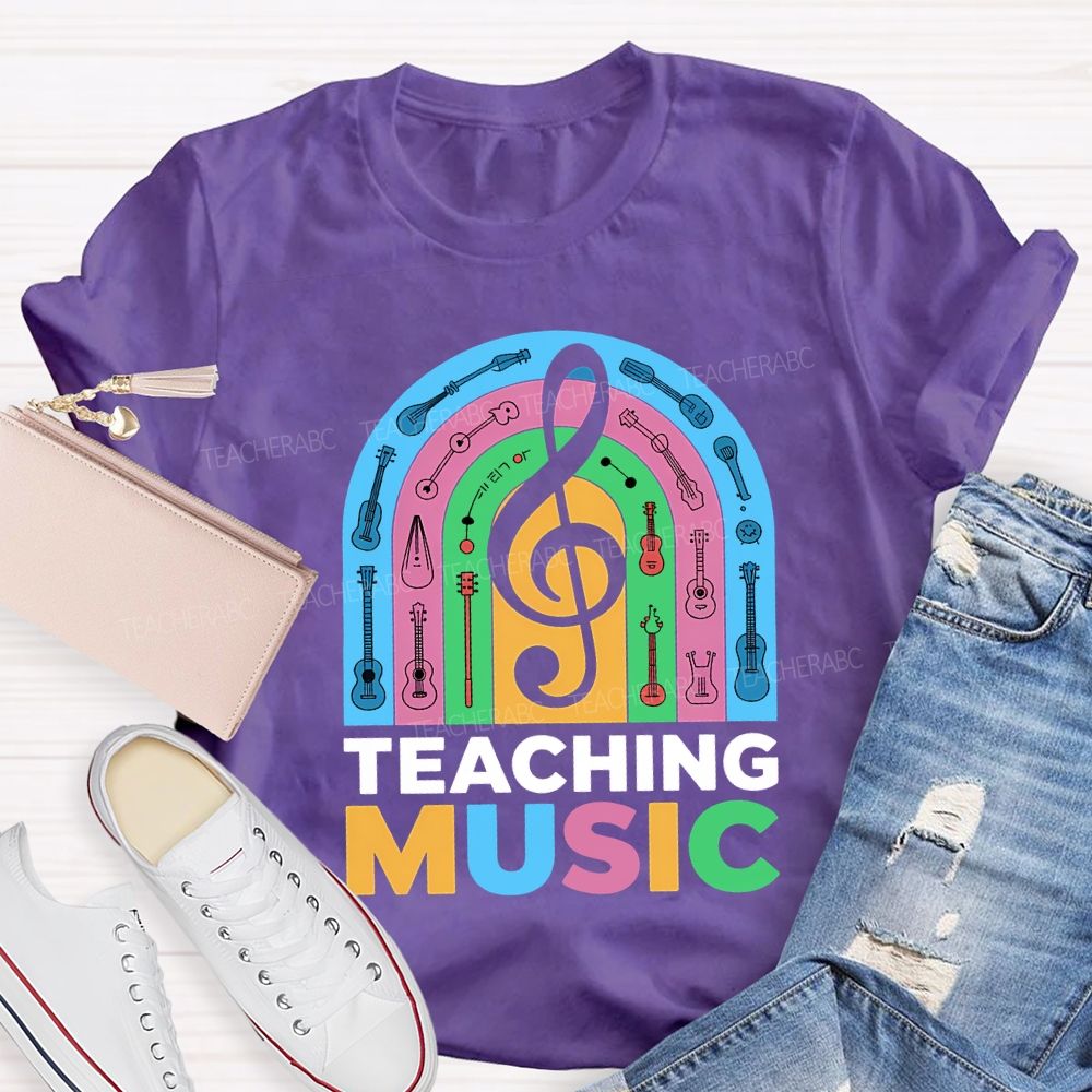 Music Teacher Colorful Notes Teacher T-shirt