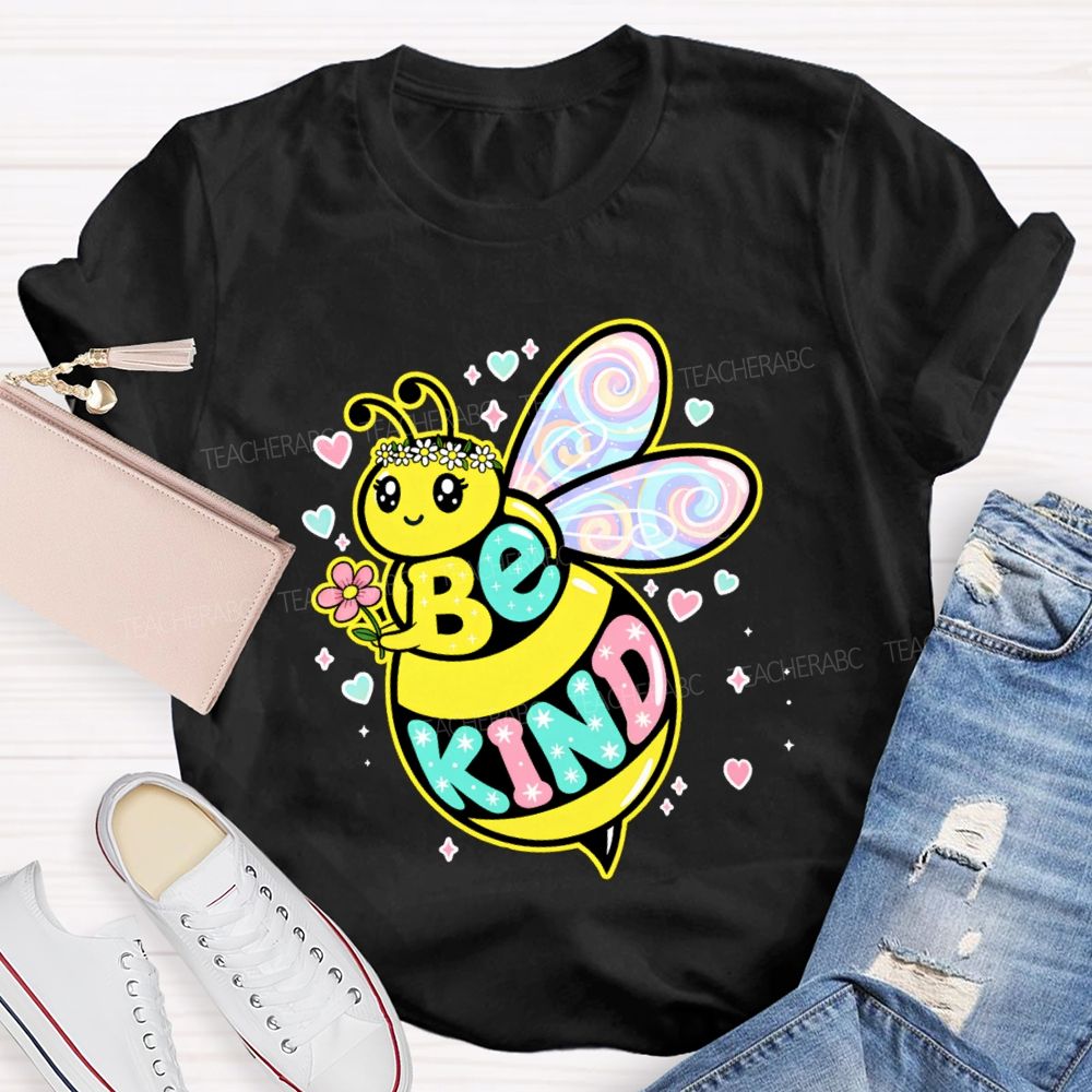 Be Kind Hearts And Bees Teacher T-shirt