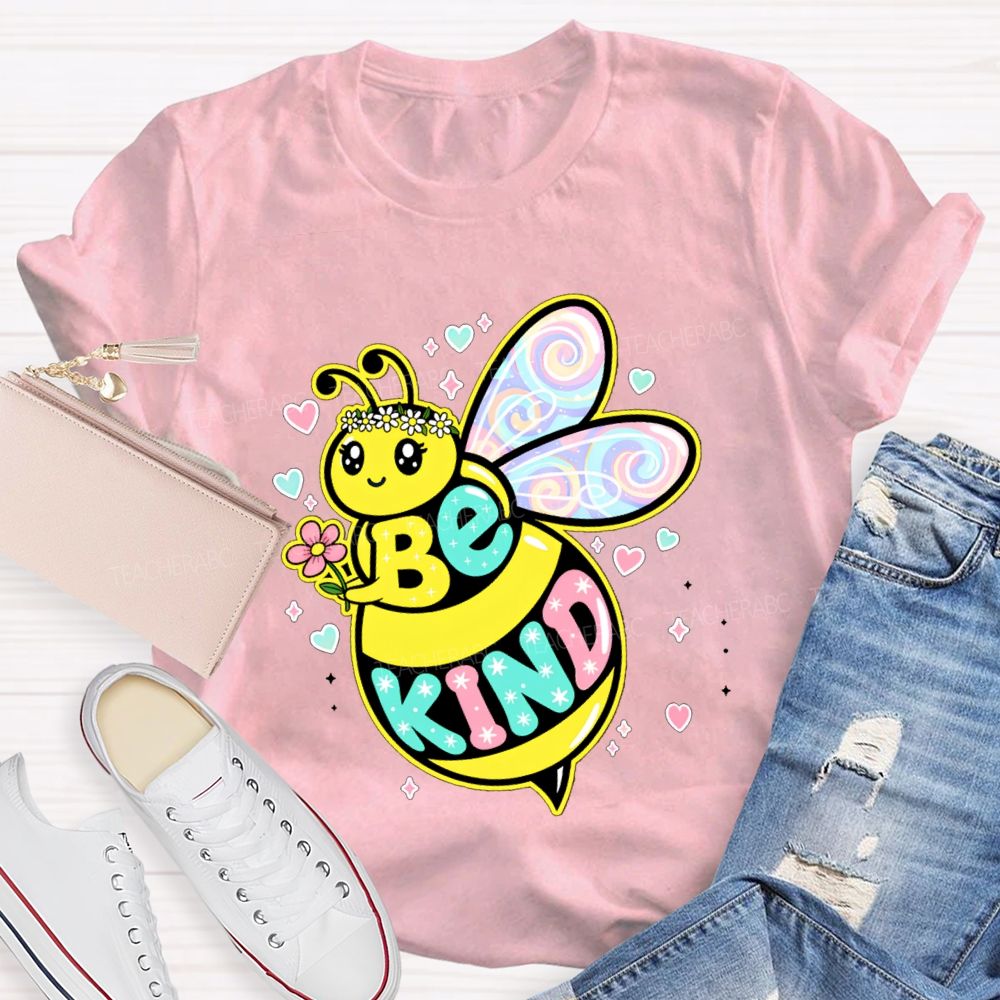 Be Kind Hearts And Bees Teacher T-shirt