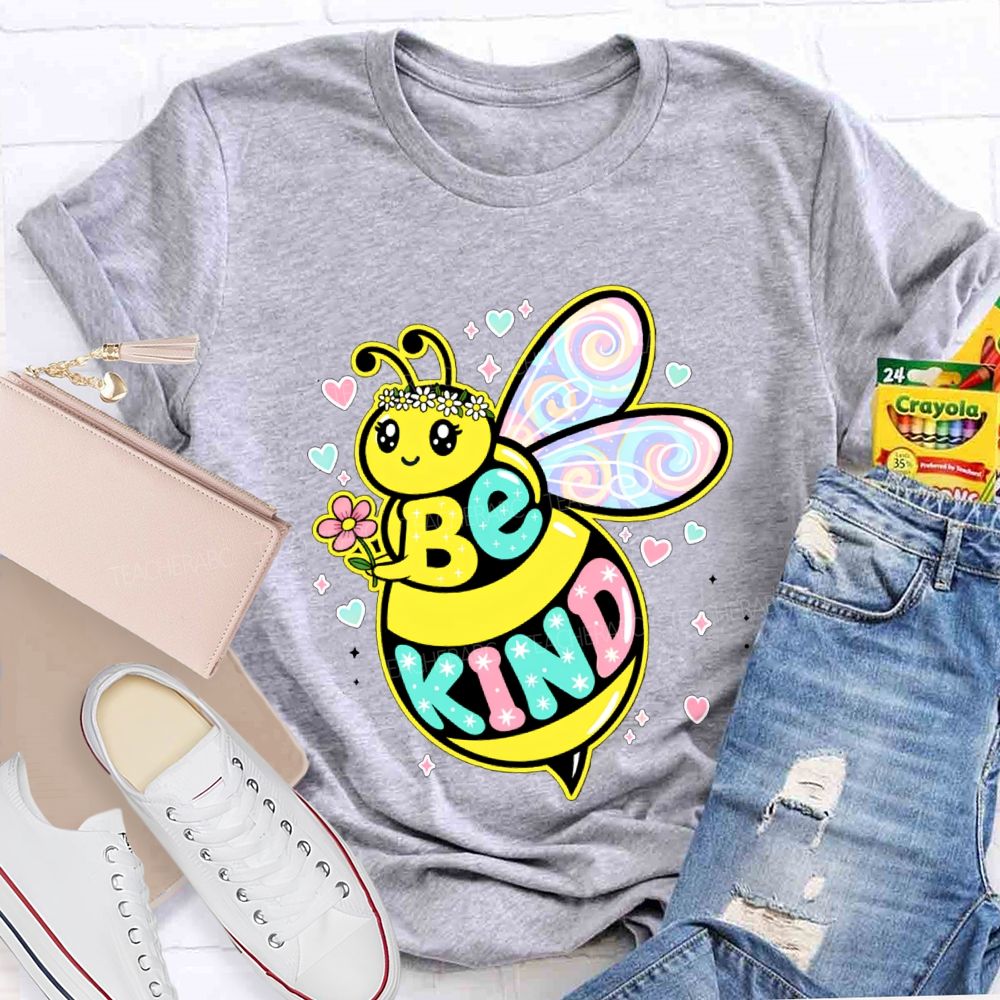 Be Kind Hearts And Bees Teacher T-shirt