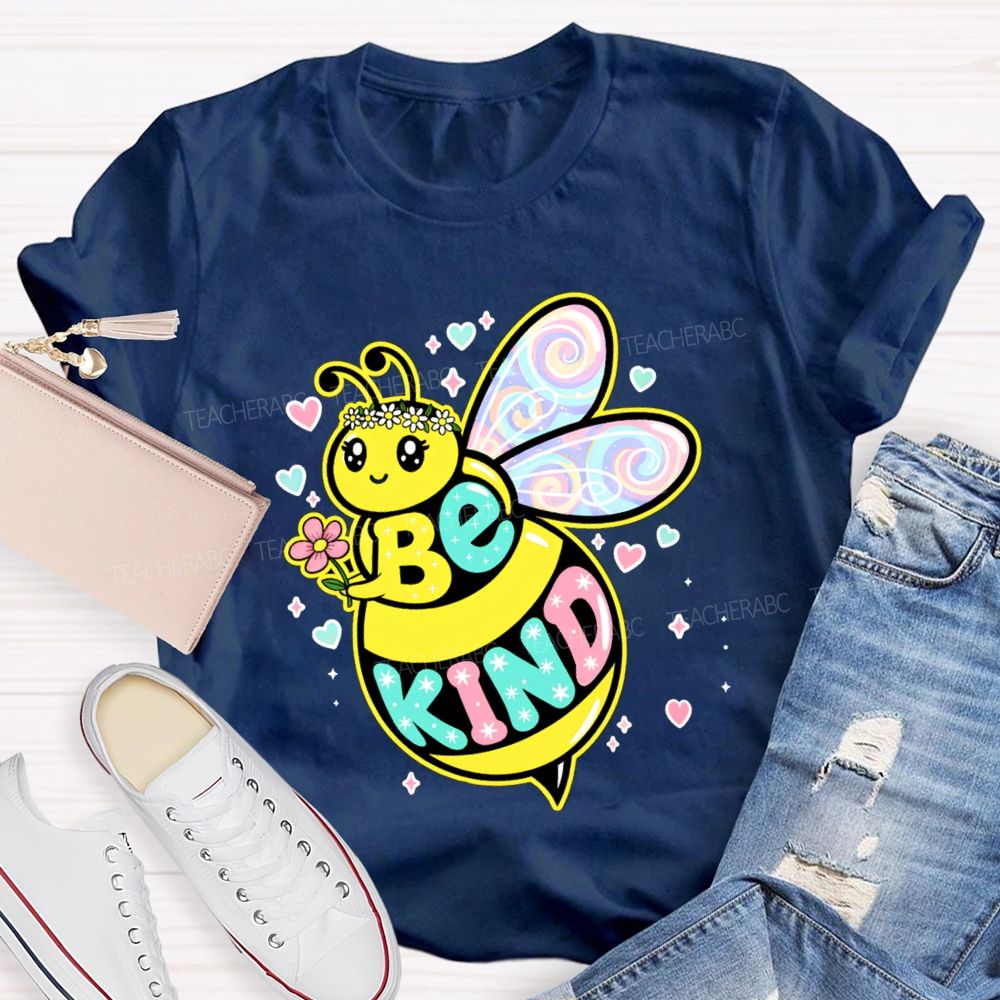Be Kind Hearts And Bees Teacher T-shirt