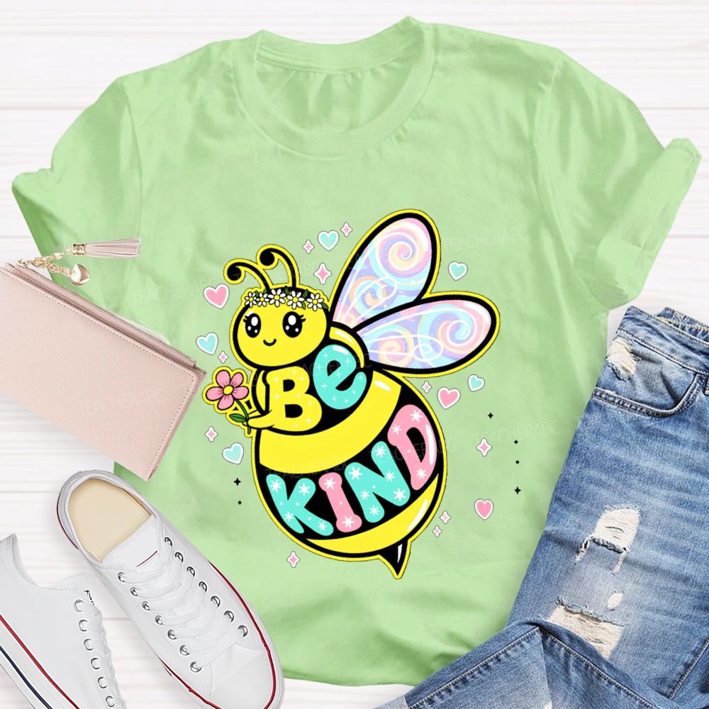 Be Kind Hearts And Bees Teacher T-shirt