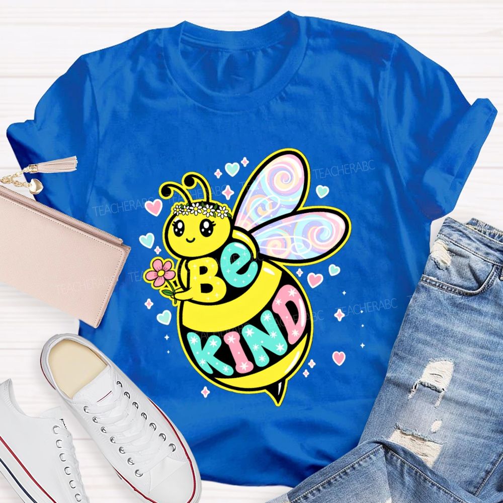 Be Kind Hearts And Bees Teacher T-shirt