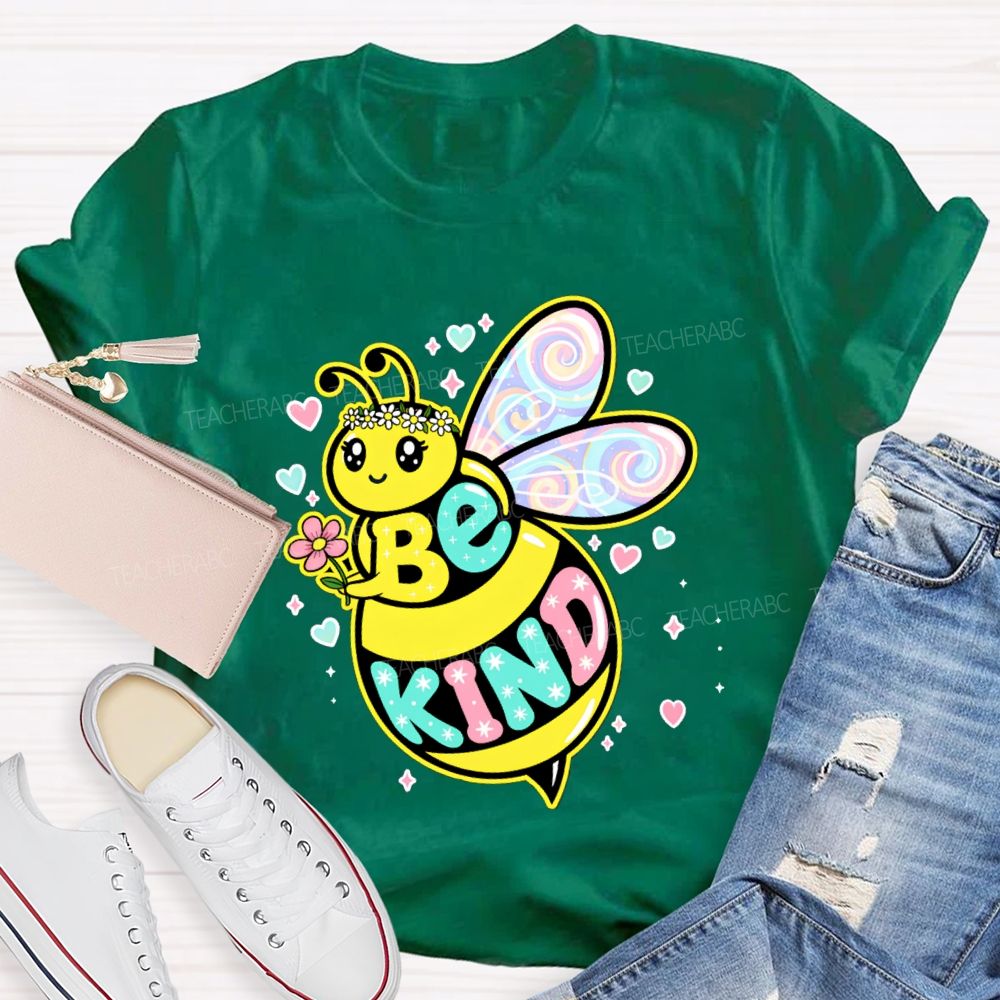 Be Kind Hearts And Bees Teacher T-shirt