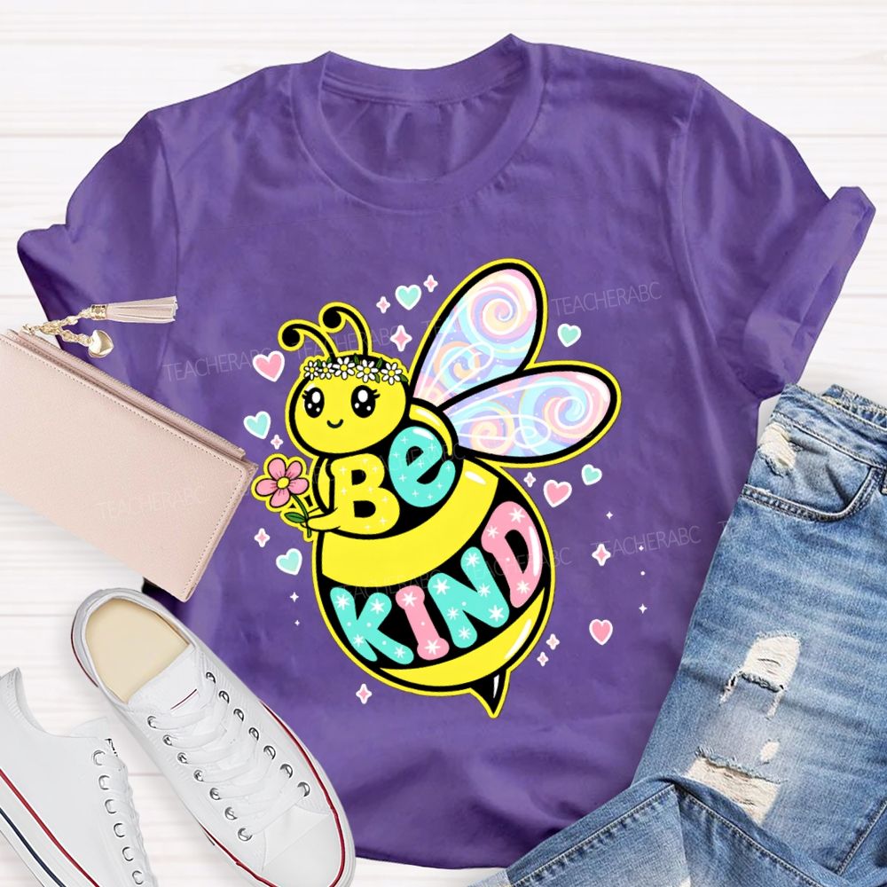 Be Kind Hearts And Bees Teacher T-shirt