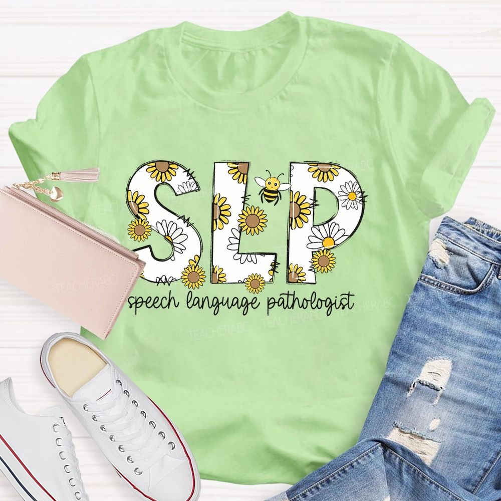SLP Speech Language Pathologist Bee Teacher T-shirt