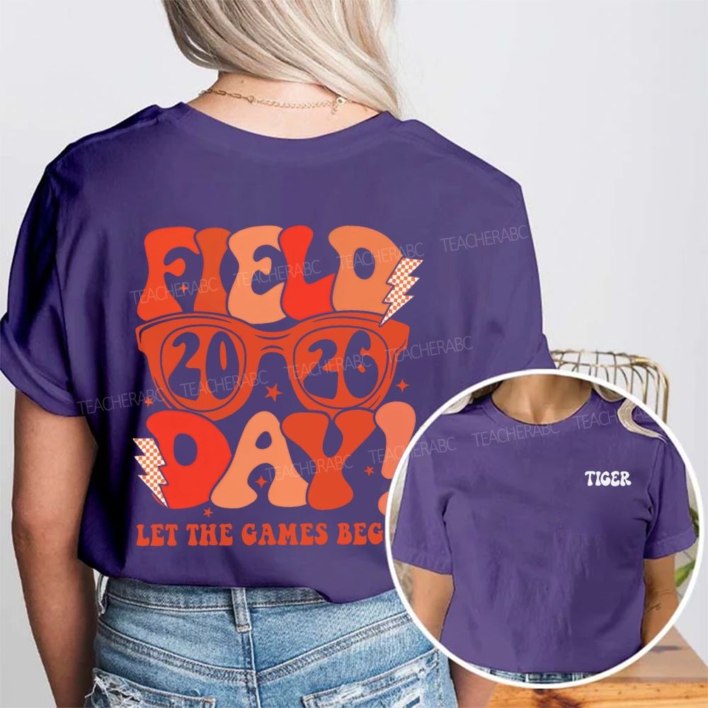 Personalized mascot Field 2026 Day Let The Games Begin Double Printed T-shirt