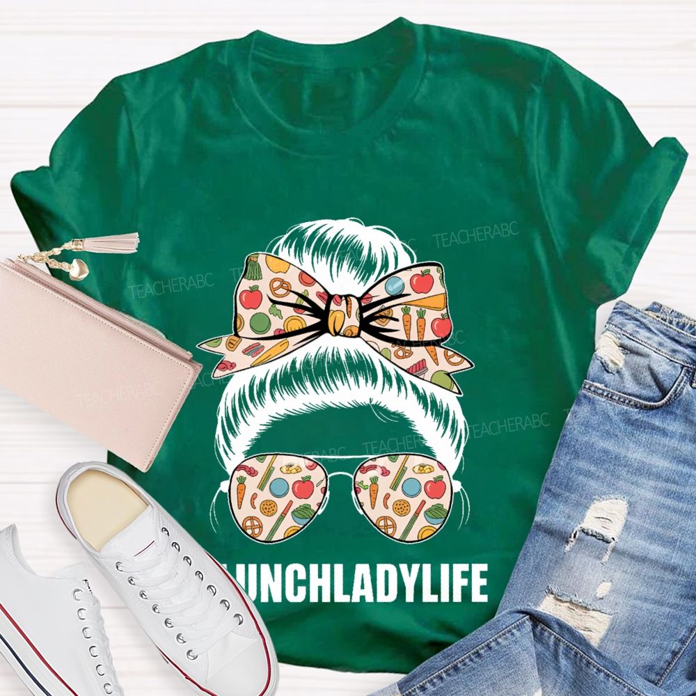 Lunch Lady Life Graphic Teacher T-shirt