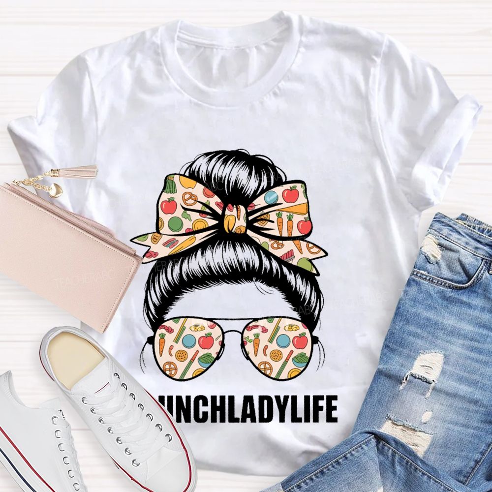 Lunch Lady Life Graphic Teacher T-shirt