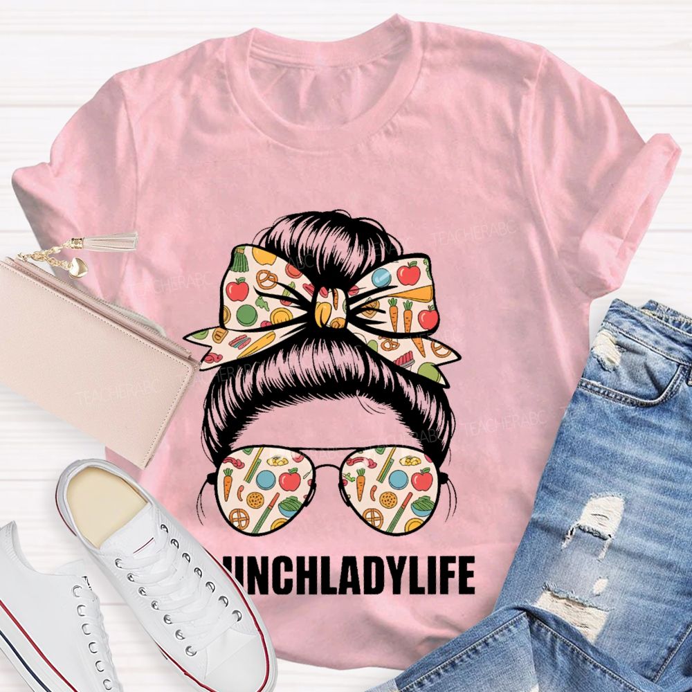 Lunch Lady Life Graphic Teacher T-shirt