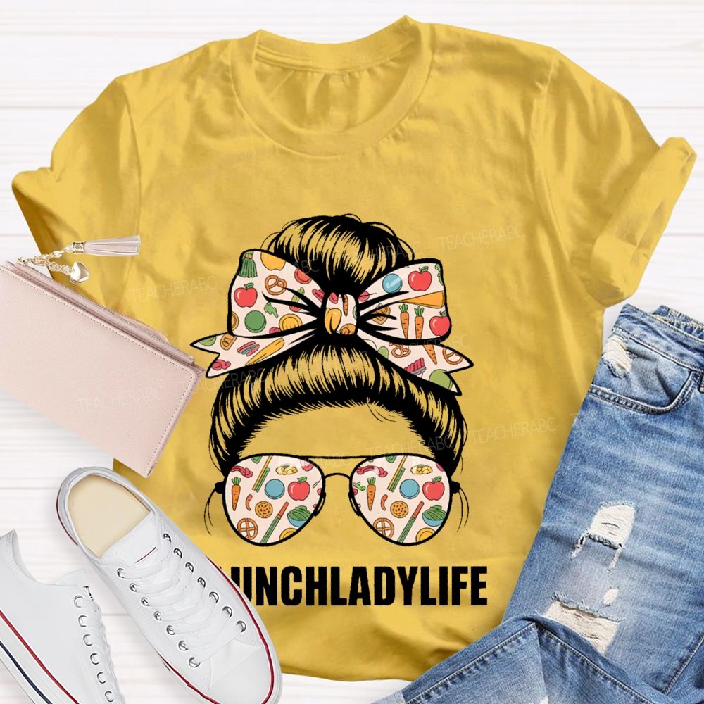 Lunch Lady Life Graphic Teacher T-shirt