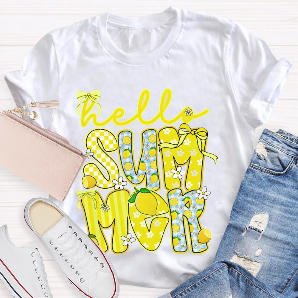 Hello Summer Lemon Teacher T-shirt