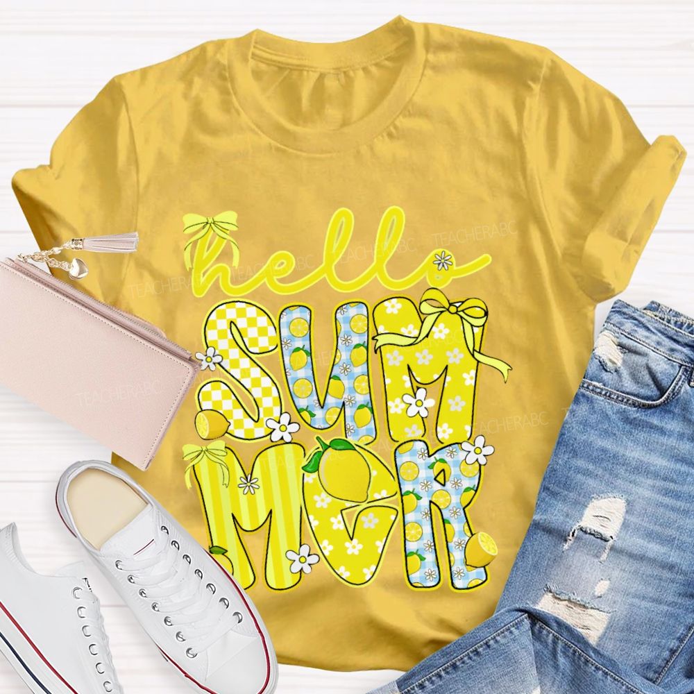 Hello Summer Lemon Teacher T-shirt
