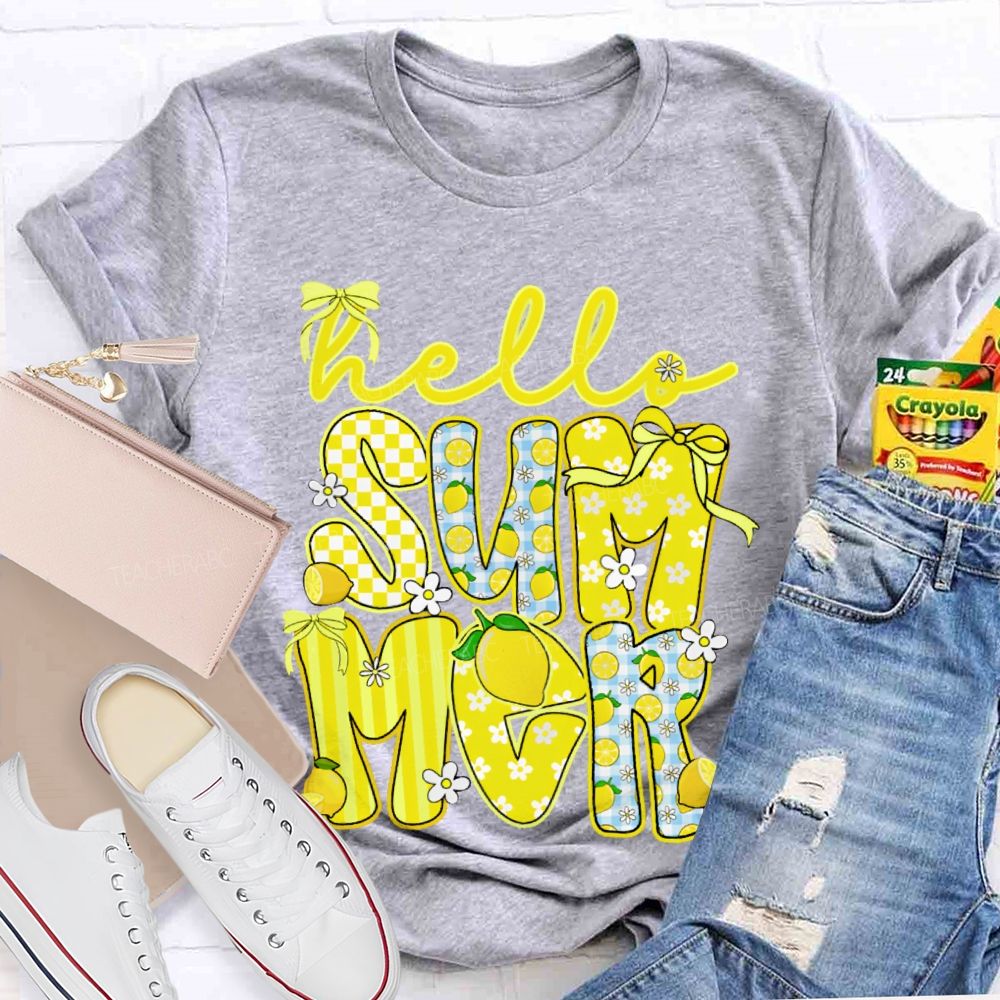 Hello Summer Lemon Teacher T-shirt