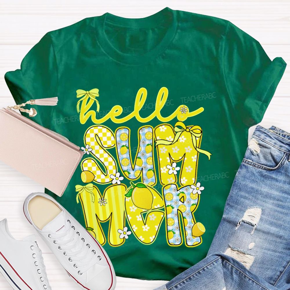 Hello Summer Lemon Teacher T-shirt