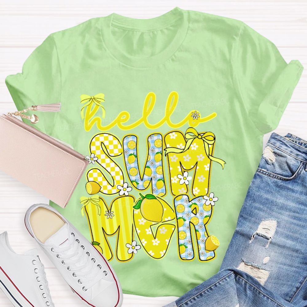 Hello Summer Lemon Teacher T-shirt