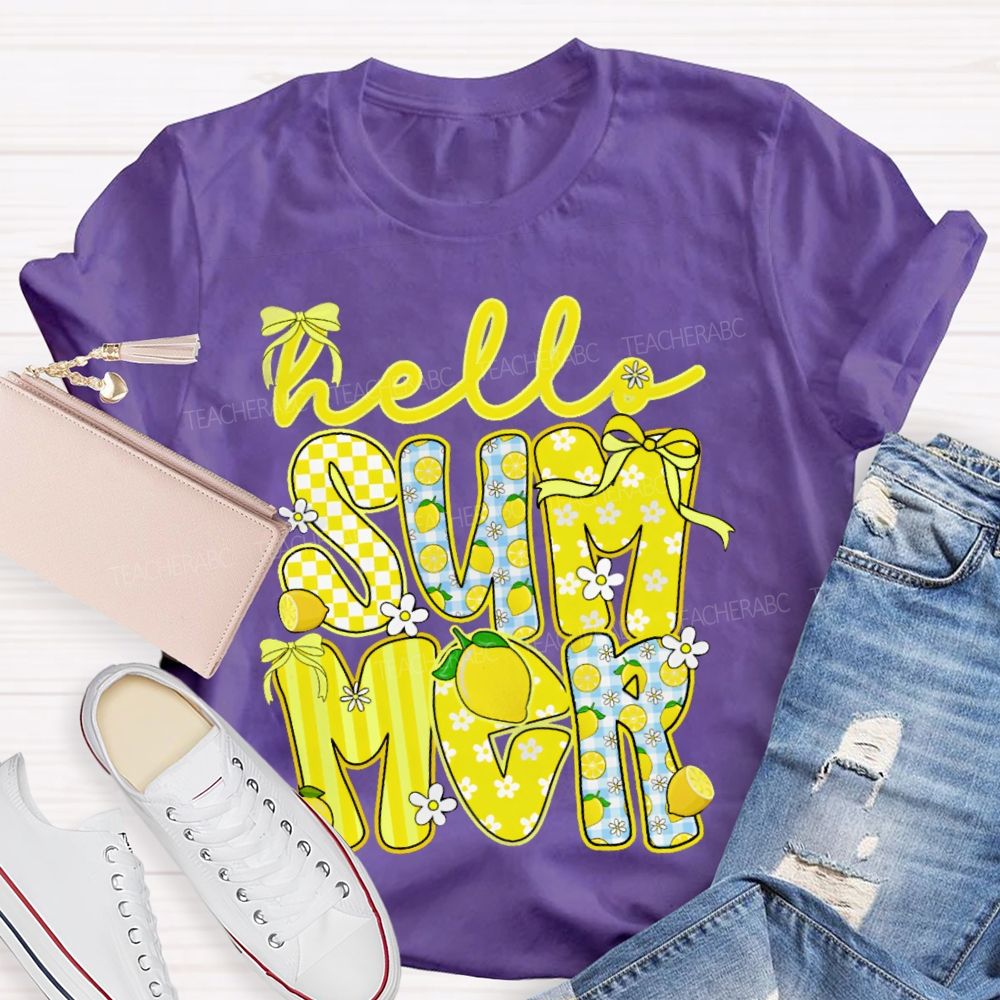 Hello Summer Lemon Teacher T-shirt