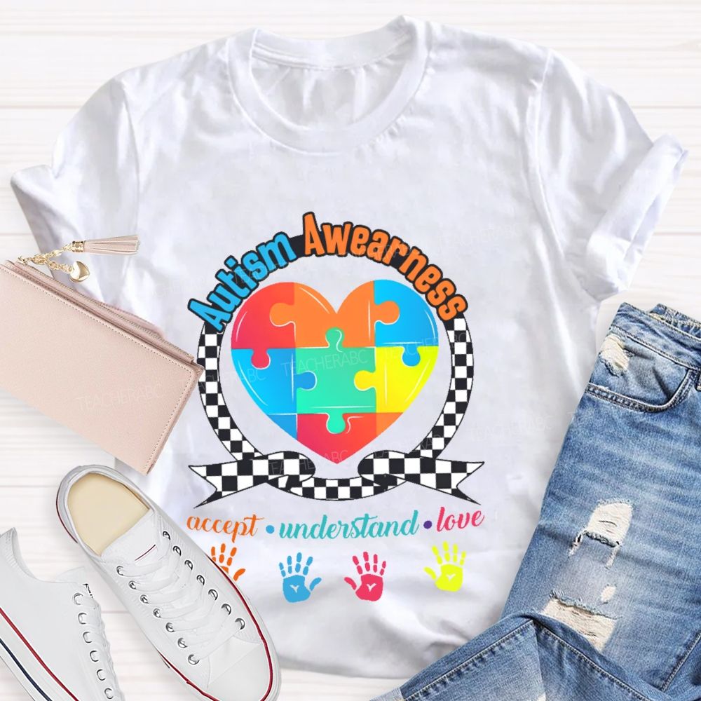 Autism Awearness Accept Understand Love Teacher T-shirt