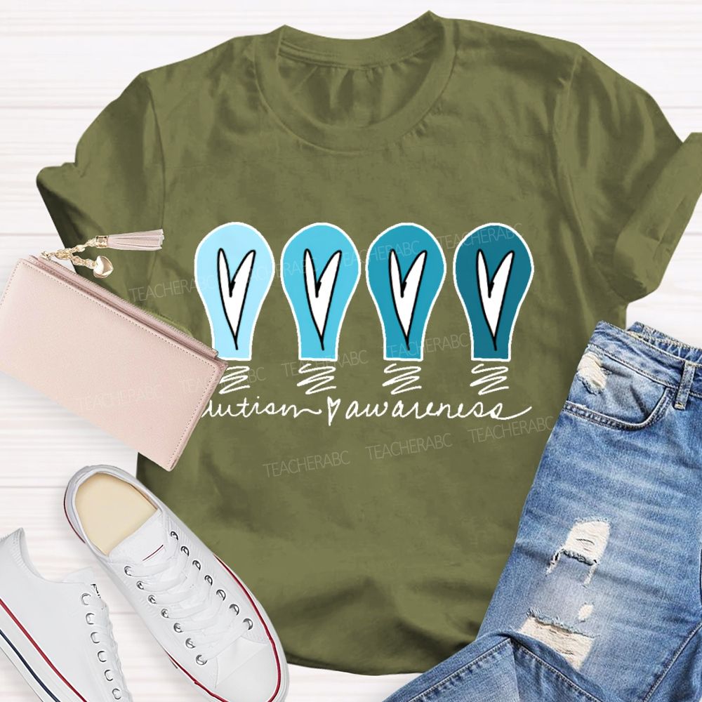 Autism Awareness Love Light Bulb Teacher T-shirt