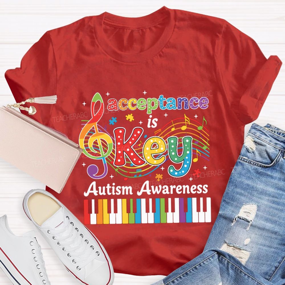 Acceptance Is Key Autism Awareness Teacher T-shirt