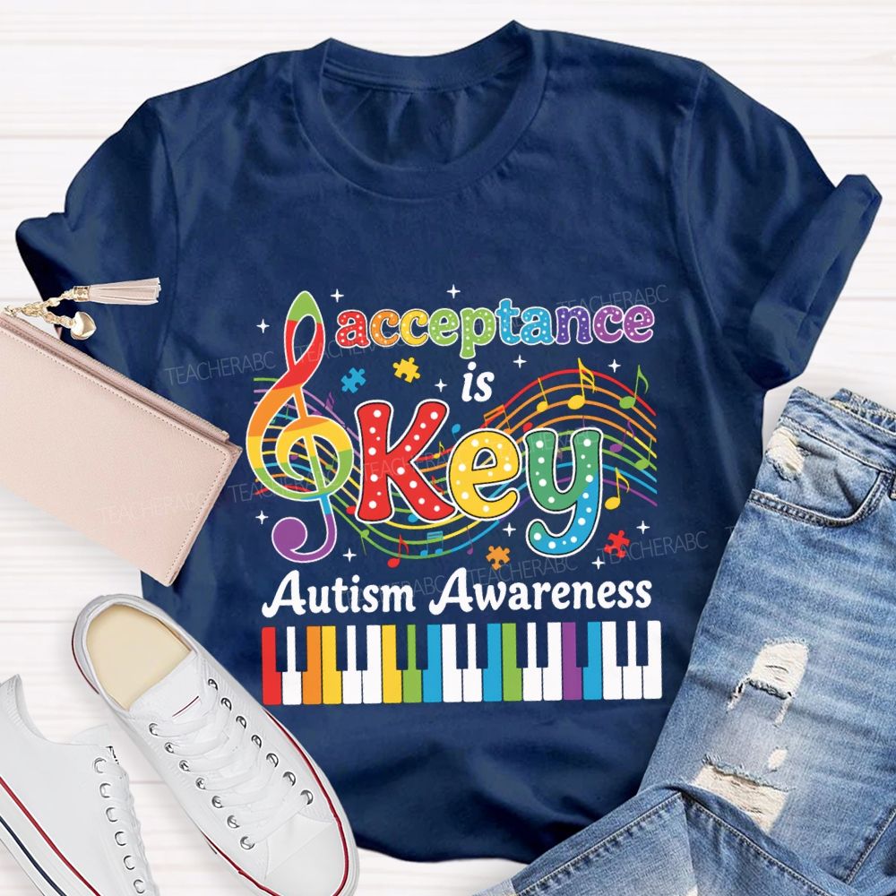 Acceptance Is Key Autism Awareness Teacher T-shirt
