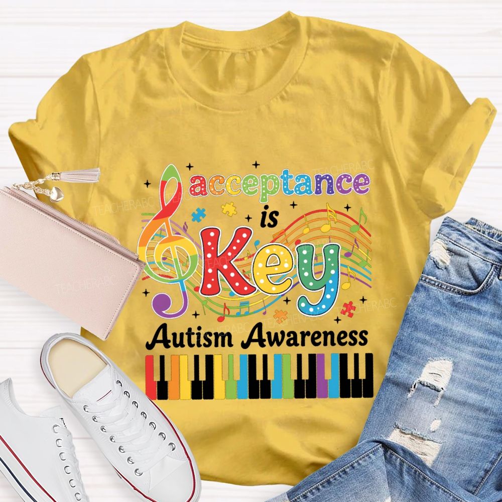 Acceptance Is Key Autism Awareness Teacher T-shirt