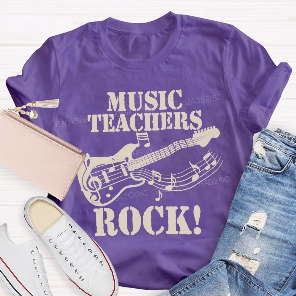 Music Teacher Rock Give Me A Guitar Teacher T-shirt