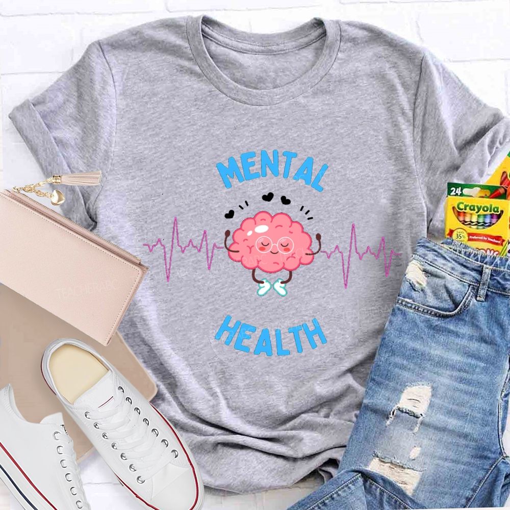 Mental Health Hearts Linked Together Teacher T-shirt