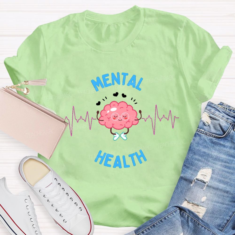 Mental Health Hearts Linked Together Teacher T-shirt