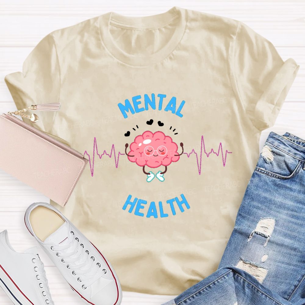 Mental Health Hearts Linked Together Teacher T-shirt