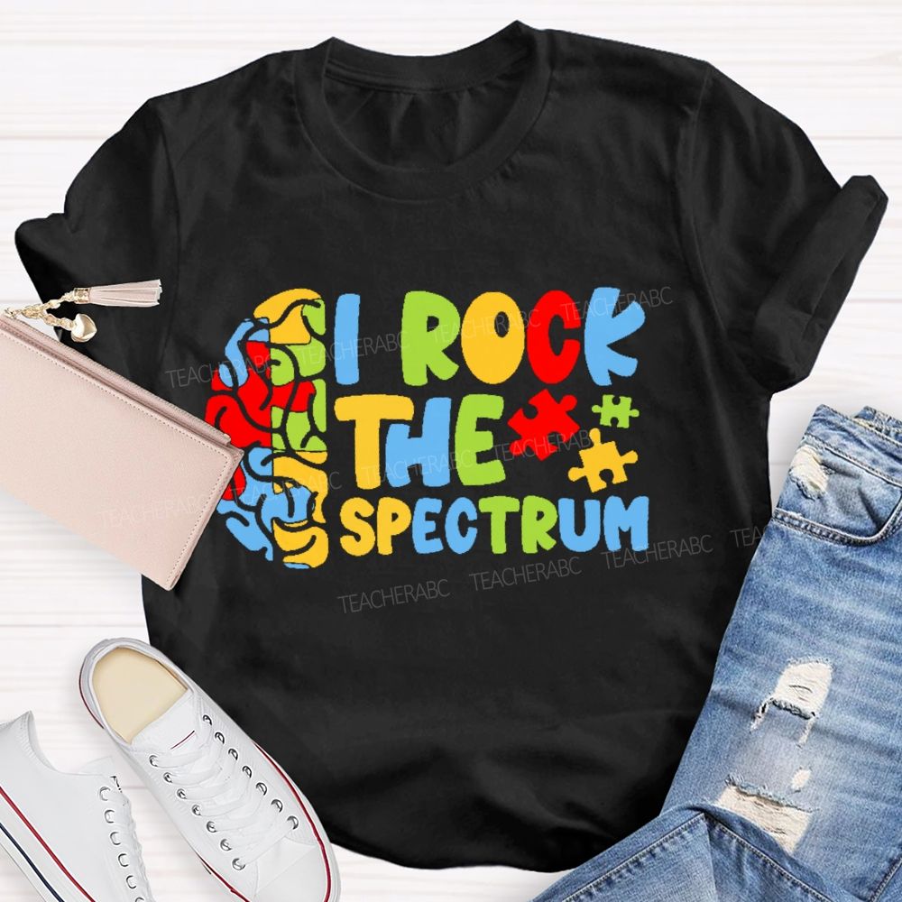 I Rock The Spectrum Teacher T-shirt