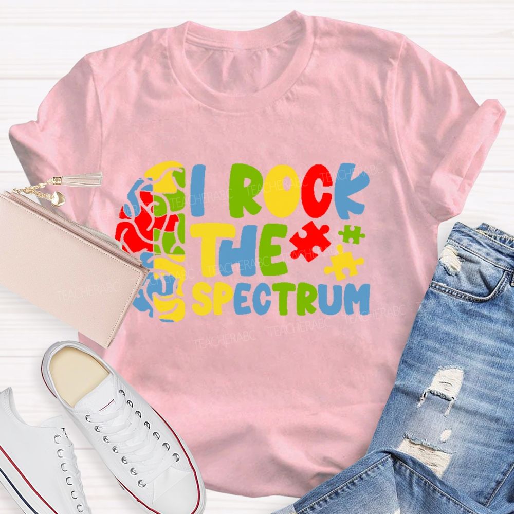 I Rock The Spectrum Teacher T-shirt