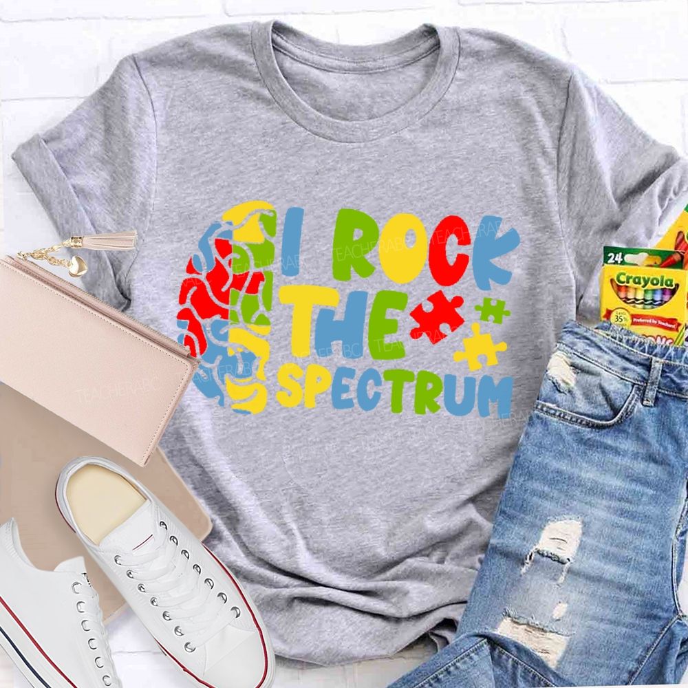 I Rock The Spectrum Teacher T-shirt