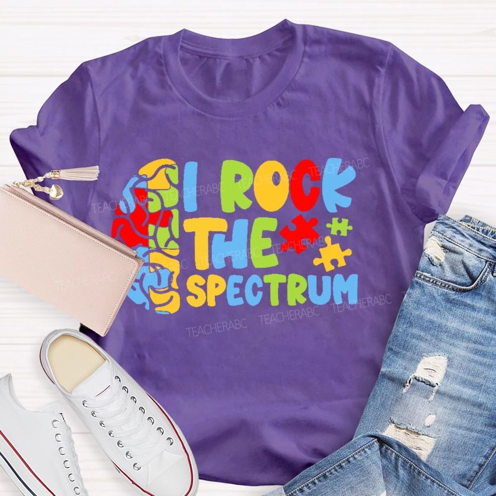 I Rock The Spectrum Teacher T-shirt