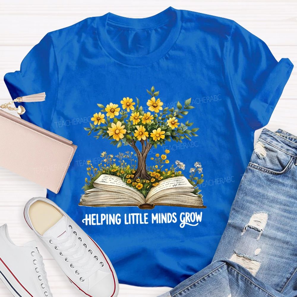 Helping Little Minds Grow Books Tree Teacher T-shirt