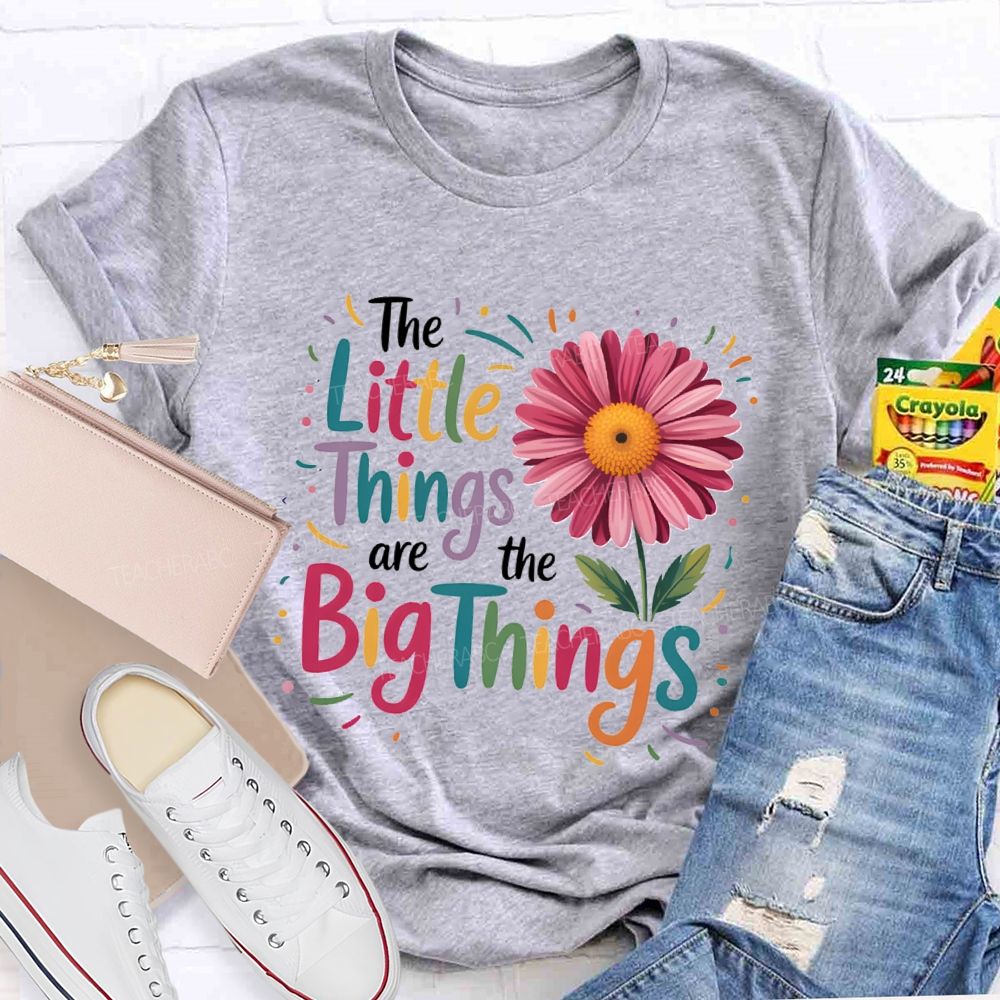 The Little Things Are Big Things Sunflower Teacher T-Shirt