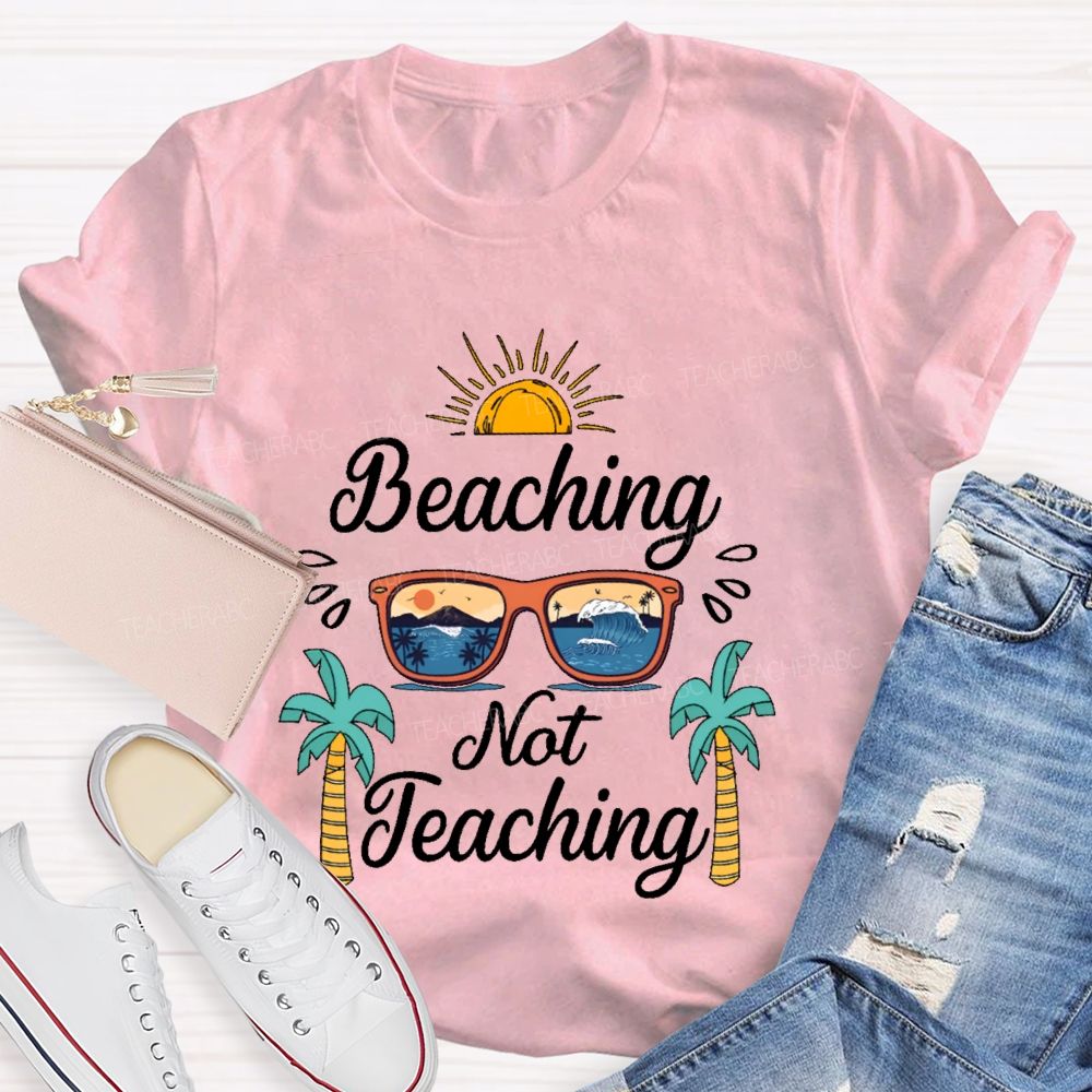 Beaching Not Teaching Pattern Teacher T-shirt